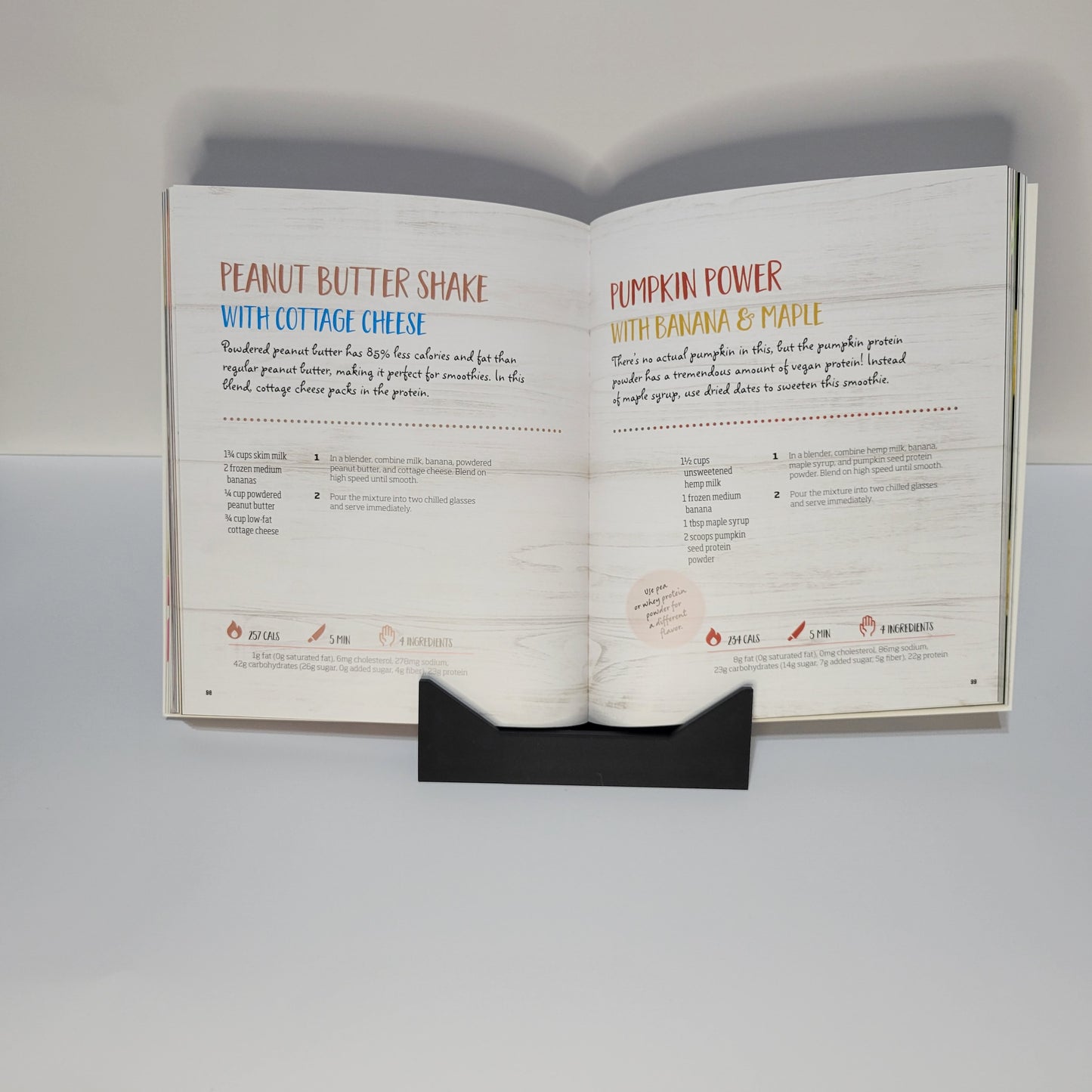 Minimalist Cookbook Stand and Tablet Holder with Page Keepers | Hands Free & Stable