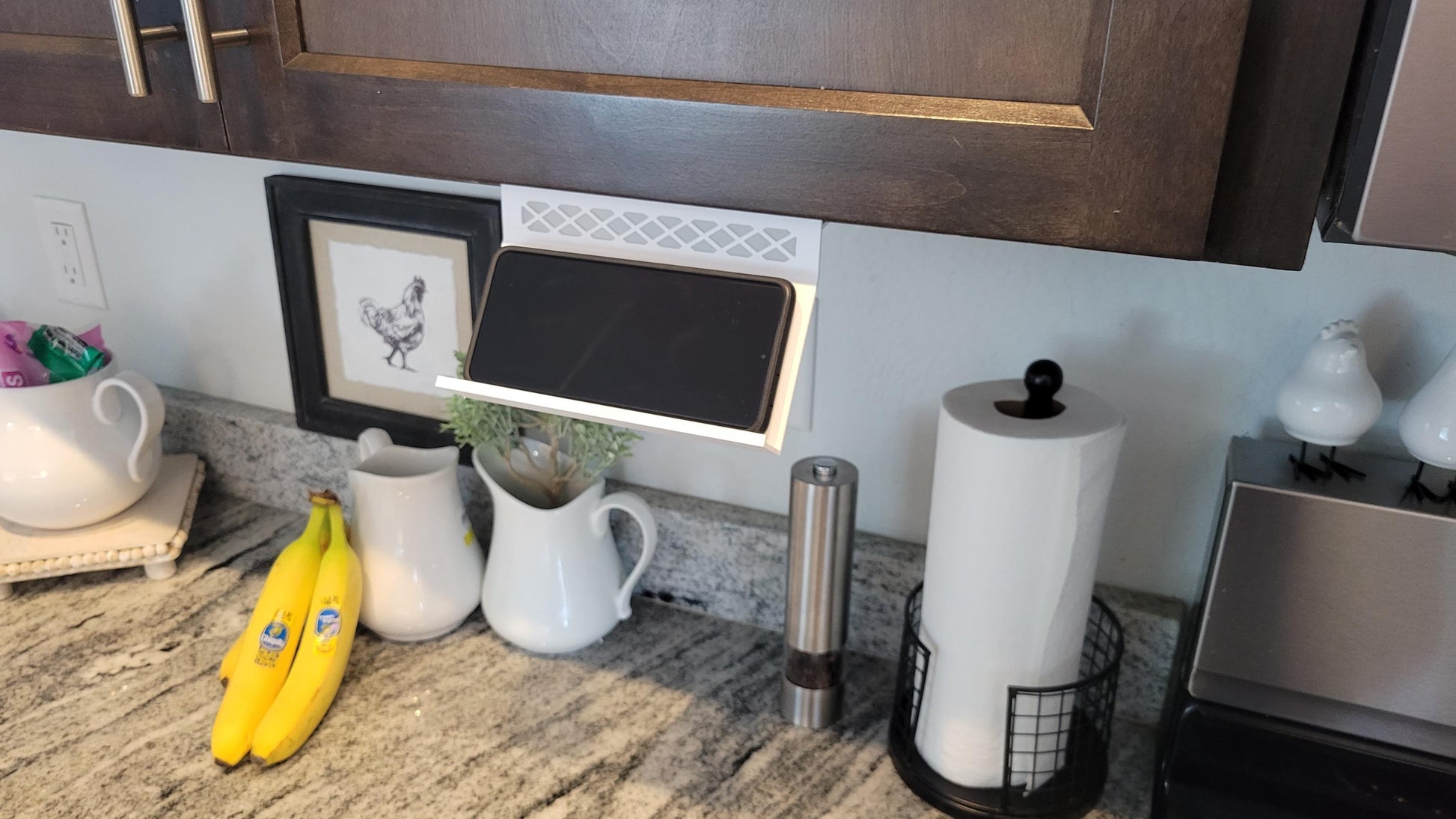 Kitchen Cabinet iPad - Recipe Stand - Tool Free, Very Stable & Hands Free