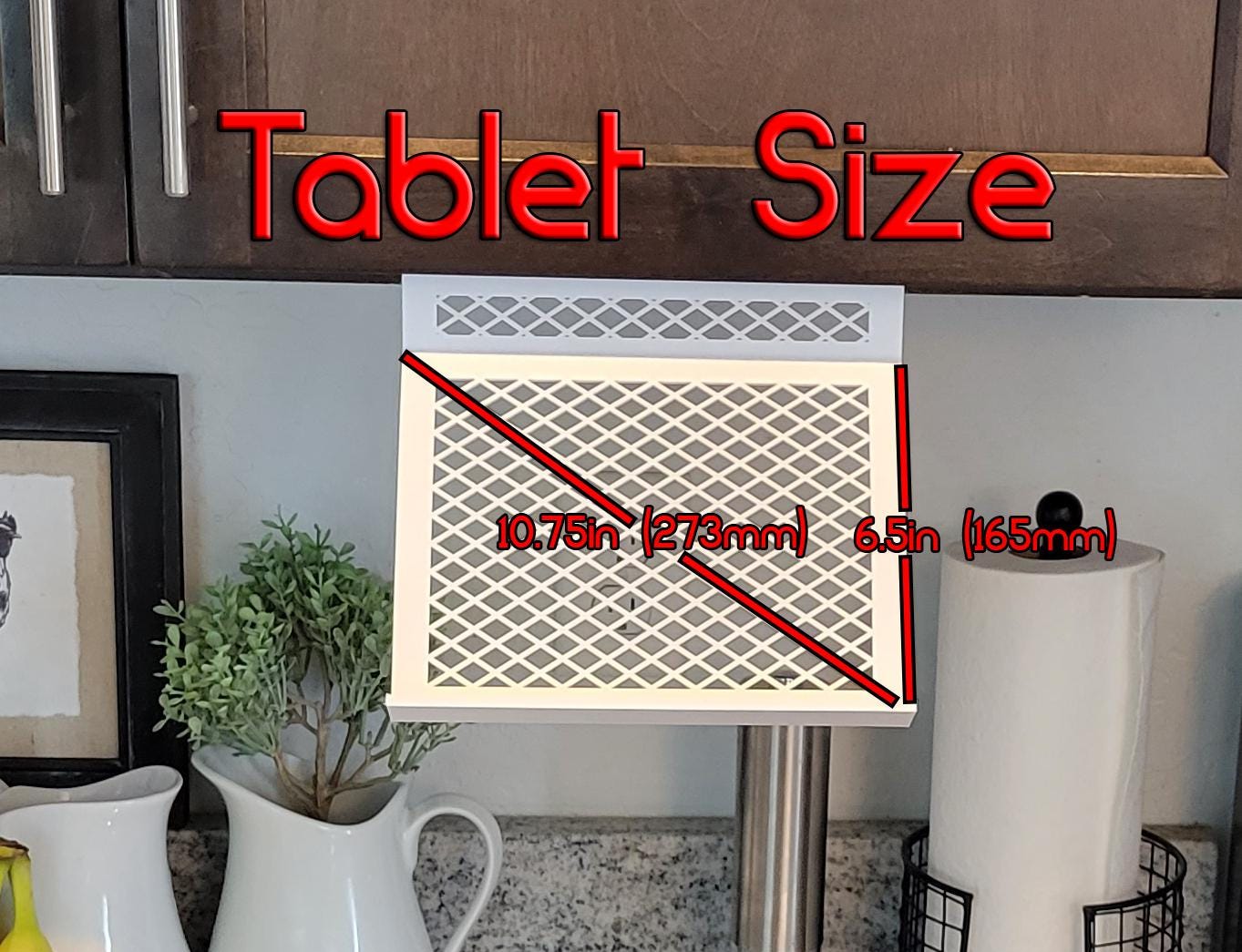 Kitchen Cabinet iPad - Recipe Stand - Tool Free, Very Stable & Hands Free