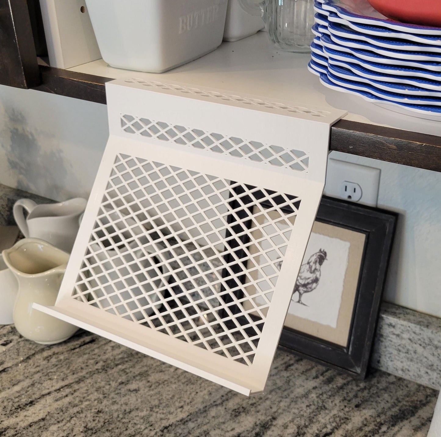 Kitchen Cabinet iPad - Recipe Stand - Tool Free, Very Stable & Hands Free