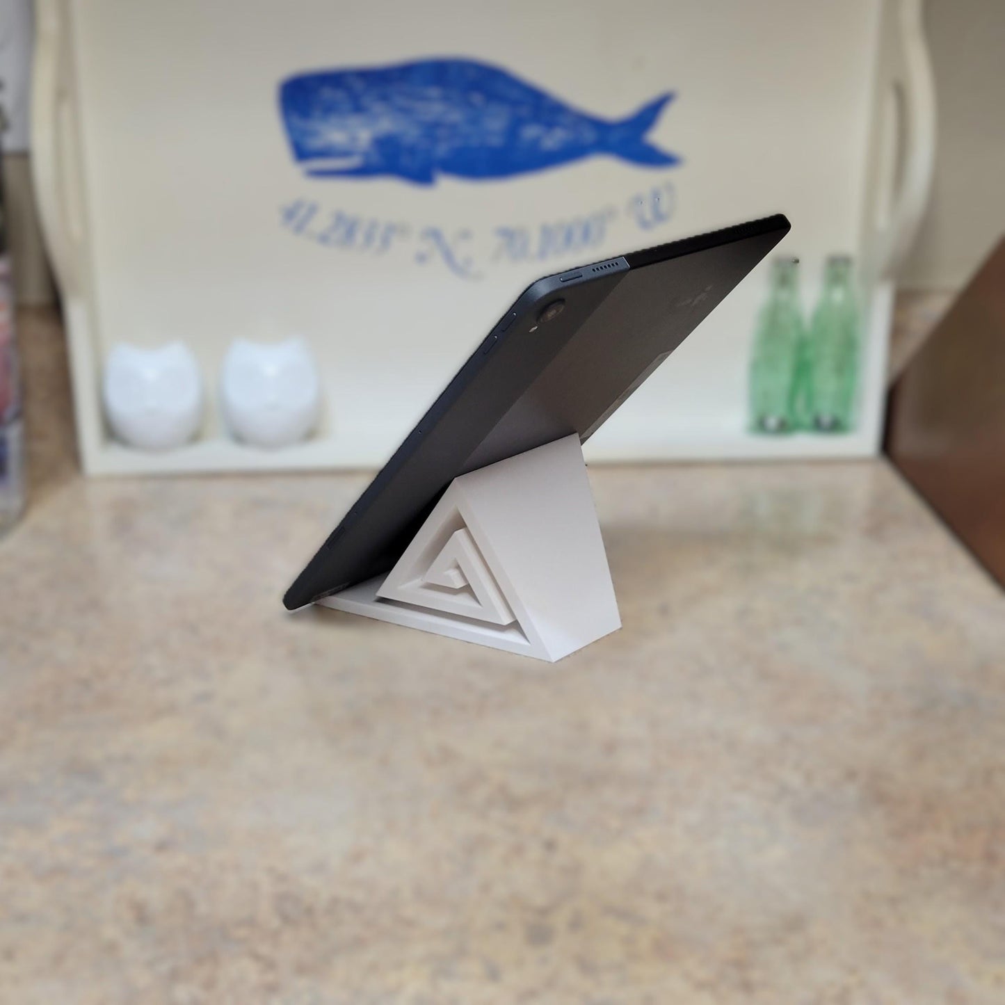 Countertop Cookbook Holder with a cool spiral design that can also hold an iPad